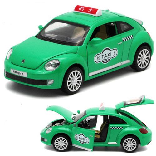 1:32大众甲壳虫合金汽车模型原厂仿真汽车模型声光回力出租车警车玩具